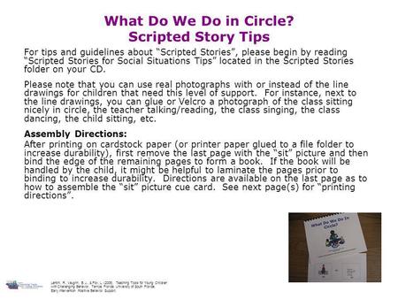 What Do We Do in Circle? Scripted Story Tips