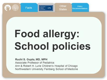 Food allergy: School policies