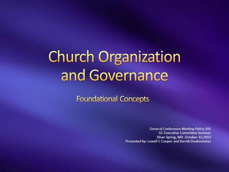 Church Organization and Governance
