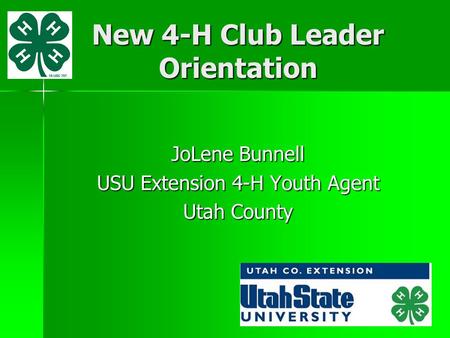 New 4-H Club Leader Orientation