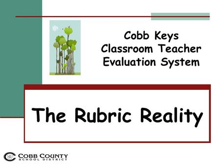 The Rubric Reality Cobb Keys Classroom Teacher Evaluation System.