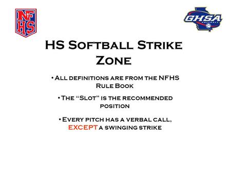 HS Softball Strike Zone