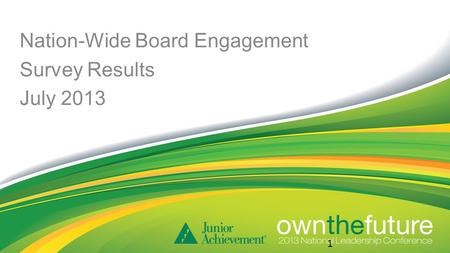 Nation-Wide Board Engagement Survey Results July 2013 1.