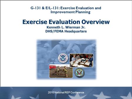 G-131 & E/L-131: Exercise Evaluation and Improvement Planning