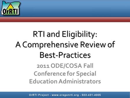 RTI and Eligibility: A Comprehensive Review of Best-Practices