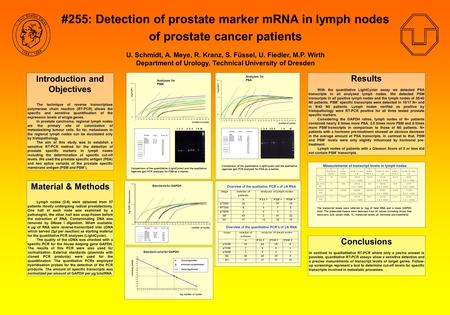 #255: Detection of prostate marker mRNA in lymph nodes of prostate cancer patients U. Schmidt, A. Meye, R. Kranz, S. Füssel, U. Fiedler, M.P. Wirth Department.