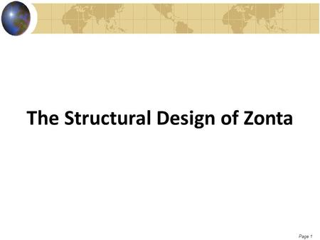 Page 1 The Structural Design of Zonta. Page 2 Zonta was named for: A.The maiden name of the founder’s mother B.5 Scrabble letters were drawn from a bag.