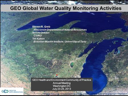 GEO Global Water Quality Monitoring Activities