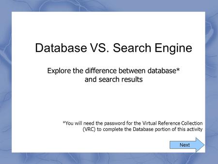 Database VS. Search Engine