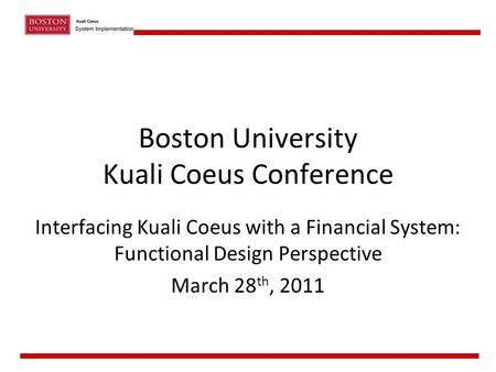 Boston University Kuali Coeus Conference
