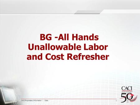 BG -All Hands Unallowable Labor and Cost Refresher