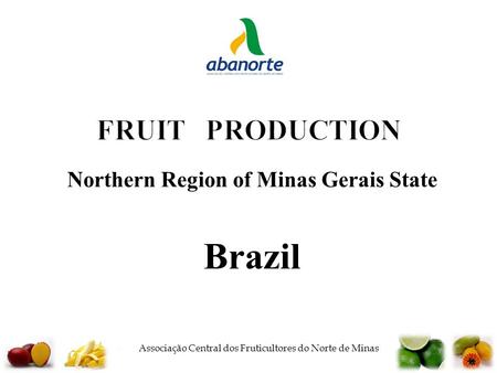  Associação Central dos Fruticultores do Norte de Minas FRUIT PRODUCTION Northern Region of Minas Gerais State Brazil.