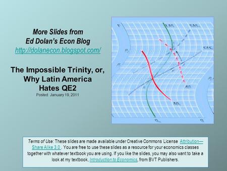 More Slides from Ed Dolan’s Econ Blog  The Impossible Trinity, or, Why Latin America Hates QE2 Posted January 19, 2011
