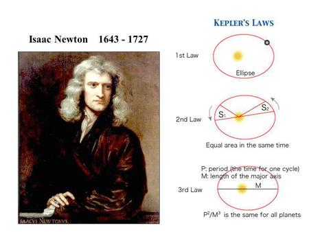 Isaac Newton 1643 - 1727. From Physics class: F g = 9.8 N / kg (mass 2 ) 9.8 N / kg = Gm 1 / r 2 N = m / s 2 * kg G = 6.67 x 10 -11 Nm 2 /kg 2.