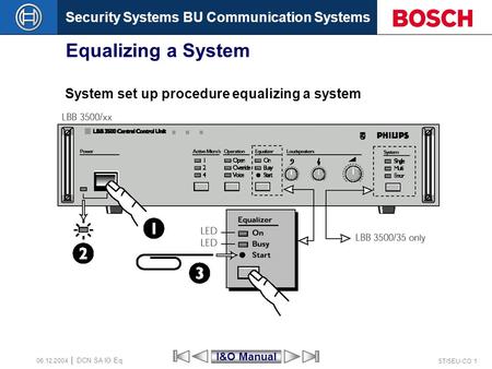 System set up procedure equalizing a system