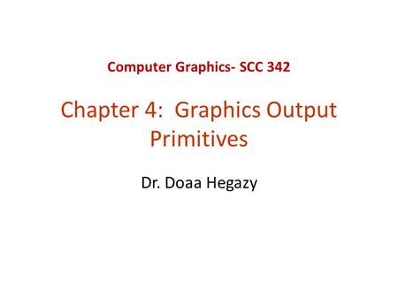 Computer Graphics- SCC 342
