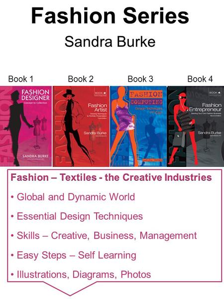 Book 1Book 2Book 3Book 4. Fashion Designer – Concept to Collection ISBN: 978-0-9582391-2-7 Sandra Burke Design and Production Process Appendices – pages.