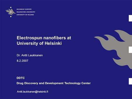 Electrospun nanofibers at University of Helsinki