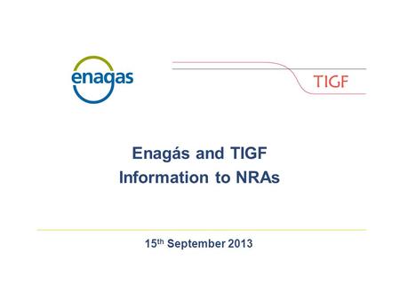 15 th September 2013 Enagás and TIGF Information to NRAs.