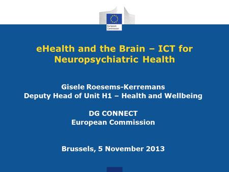 eHealth and the Brain – ICT for Neuropsychiatric Health