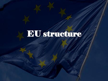 EU structure. Parliament only directly elected body the legislative and budgetary authority 785 members every 5 years represent nearly 500 million citizens.