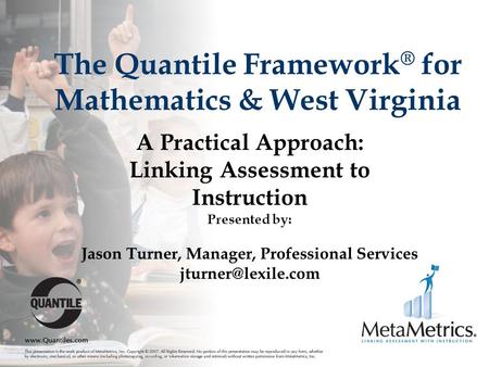 The Quantile Framework® for Mathematics & West Virginia
