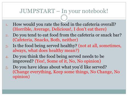 JUMPSTART – In your notebook!