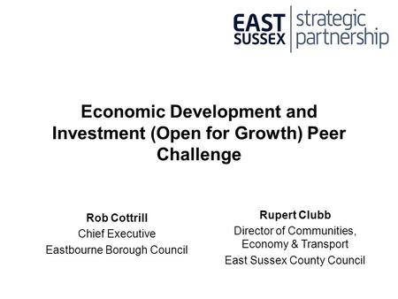 Economic Development and Investment (Open for Growth) Peer Challenge