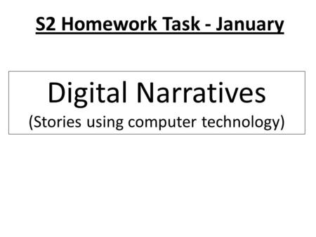 S2 Homework Task - January