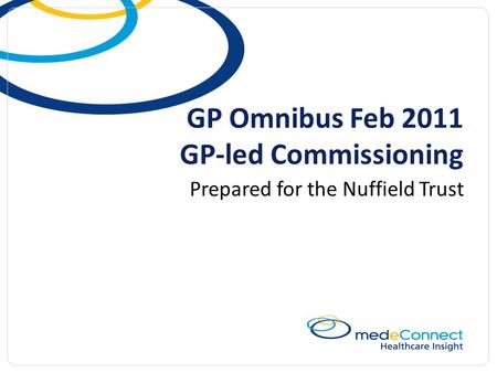 GP Omnibus Feb 2011 GP-led Commissioning Prepared for the Nuffield Trust.