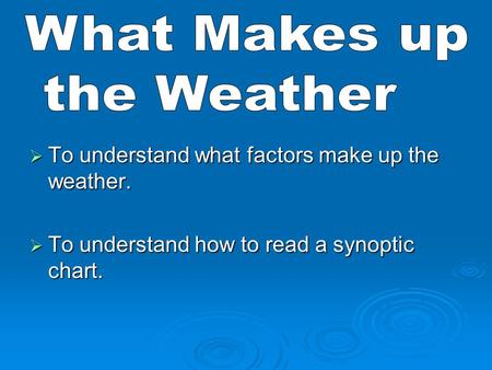 What Makes up the Weather