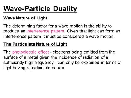 Wave-Particle Duality