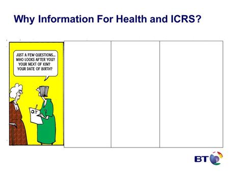 Why Information For Health and ICRS?. New Landscape in England LSP NISP N3 NASP EBS NASP NCRS.