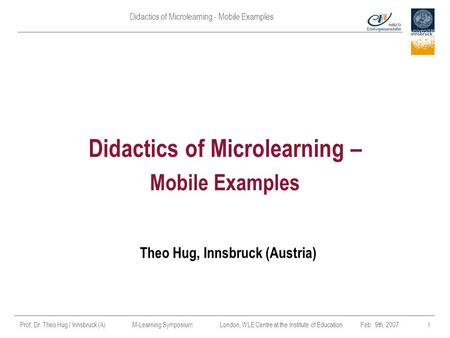 Didactics of Microlearning – Mobile Examples