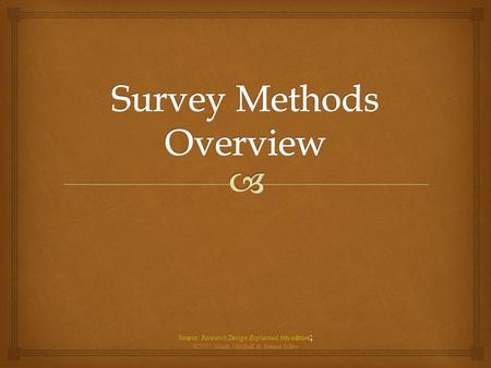 Survey Methods Overview