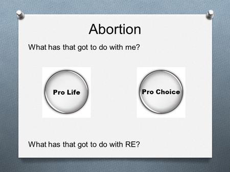 Abortion What has that got to do with me?