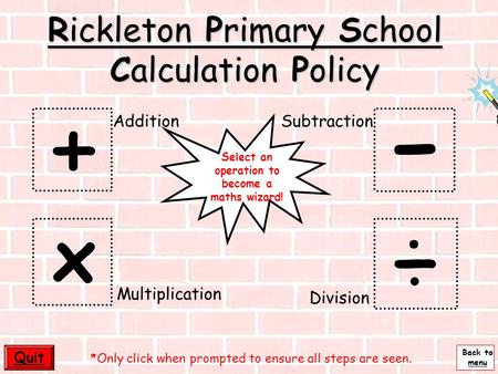 Rickleton Primary School Calculation Policy