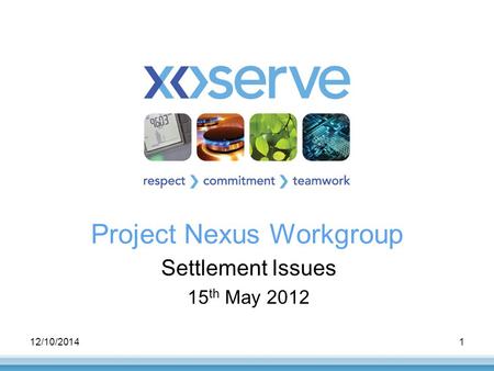 12/10/20141 Project Nexus Workgroup Settlement Issues 15 th May 2012.