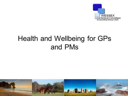 Health and Wellbeing for GPs and PMs. Stress? What do you mean by stress?
