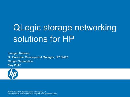 QLogic storage networking solutions for HP