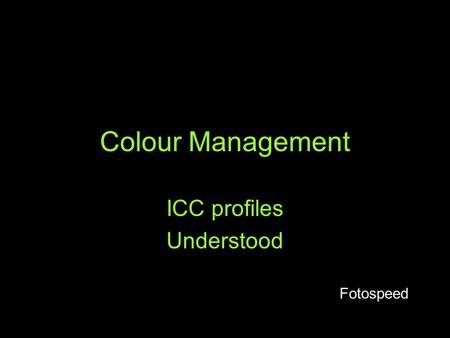 ICC profiles Understood