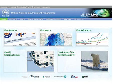 UNEP-Live 'SOE-Live' component ● UN mandate ● Global programme ● UNEP products ● UNEP liability.