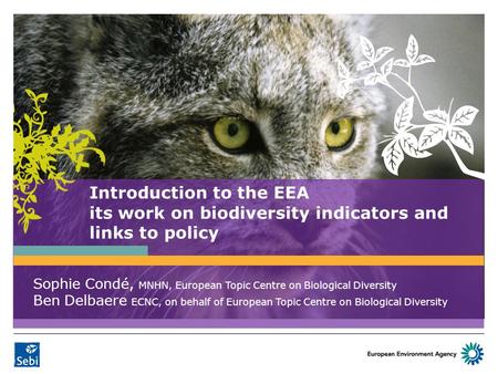 Sophie Condé, MNHN, European Topic Centre on Biological Diversity