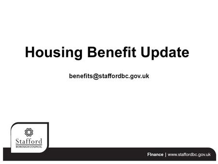 Housing Benefit Update