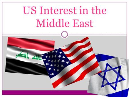 US Interest in the Middle East. WHY IS THE US INVOLVED IN THE MIDDLE EAST? LEQ …