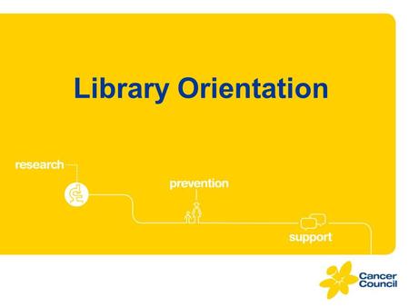 Library Orientation. Welcome to the Cancer Council Library.
