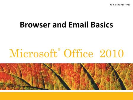 ® Microsoft Office 2010 Browser and Email Basics.