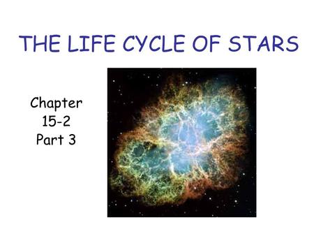 THE LIFE CYCLE OF STARS Chapter 15-2 Part 3.