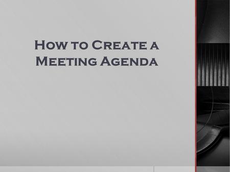 How to Create a Meeting Agenda