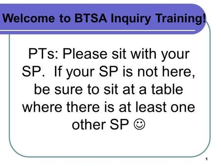 Welcome to BTSA Inquiry Training!